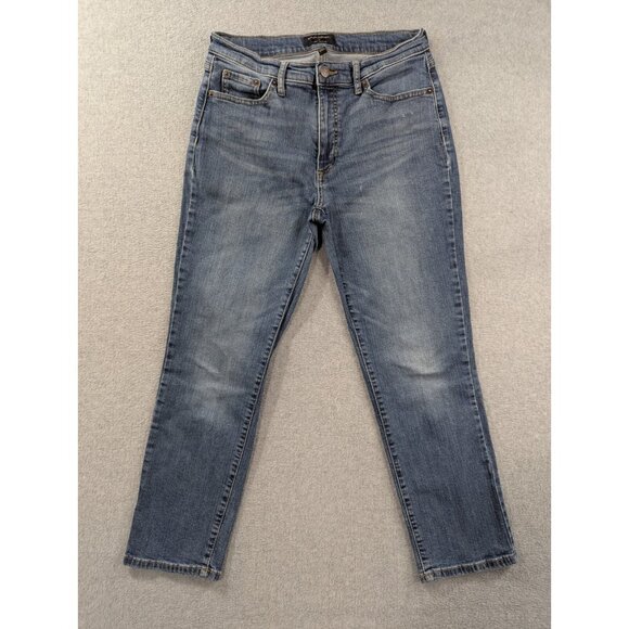 Banana Republuc Jeans Womens Size 8 Blue Classic Straight Faded Whiskers - Picture 1 of 11